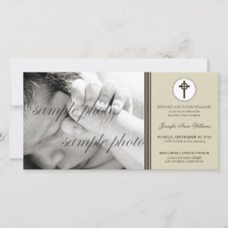 {TBA} Eenvoudige en Sweet Sepia Baptism Aankondigi