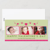 {TBA} Gepersonaliseerd Sweet Valentijnsdag 3-Foto Feestdagenkaart (Voorkant / Achterkant)