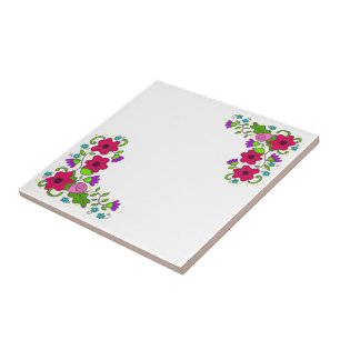 TBA - GUNNING - Floral Motif Folk Art in Oekraïne Tegeltje