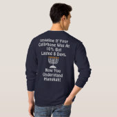 TBA Hanukah mobiele telefoon met witte tekst T-shirt (Achterkant volledig)