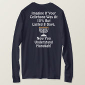 TBA Hanukah mobiele telefoon met witte tekst T-shirt (Design achterkant)