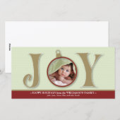 {TBA} Holiday Joy aangepaste gezinsfotokaart (rood Feestdagenkaart (Voorkant / Achterkant)