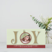 {TBA} Holiday Joy aangepaste gezinsfotokaart (rood Feestdagenkaart (Staand voorkant)