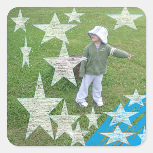 TBA Little Boy Child Cute Play Park Vierkante Sticker (Voorkant)