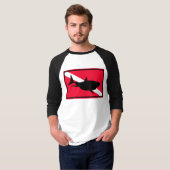 {TBA} mannen t-shirt met groot wit duikbord (Voorkant volledig)