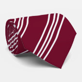 TBA maroon Stropdas met witte lijnen (Opgerold)