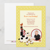 {TBA} Moo Koe Boerderij Barnyard *PHOTO* Birthday Kaart (Voorkant / Achterkant)