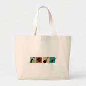 TBA Musical Instrument collage Grote Tote Bag (Voorkant)