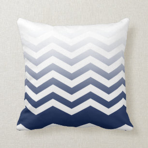 ::TBA: Ombre Chevron Style! marineblauw Kussen