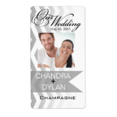 ::TBA:: Ombre Chevron Style! zilveren wijn Foto Etiket (Voorkant)