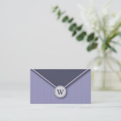 {TBA} Periwinkle Monogram Envelope Visitekaartjes (Staand voorkant)