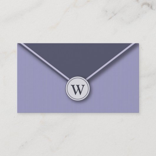 {TBA} Periwinkle Monogram Envelope Visitekaartjes (Voorkant)