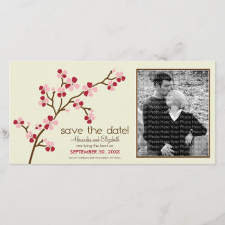 {TBA} Red/Ivory Cherry Blossom sparen de Datum Save The Date