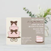 {TBA} Roze & Bruin Uitnodiging (Staand voorkant)