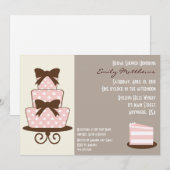 {TBA} Roze & Bruin Uitnodiging (Voorkant / Achterkant)