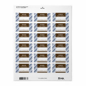 {TBA} Snowflake Ribbon Holiday Gift Label (marine) (Full Sheet)