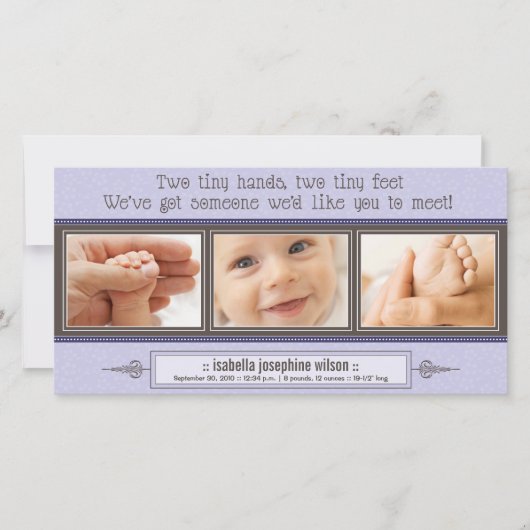 {TBA} Tiny Hands, Tiny Feet Geboorteaankondiging Aankondiging (Voorkant)