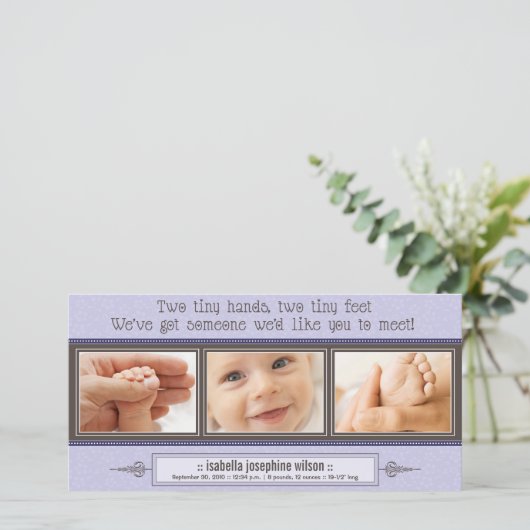 {TBA} Tiny Hands, Tiny Feet Geboorteaankondiging Aankondiging (Staand voorkant)