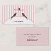 (TBA) (Top10)Roze Visitekaartje met strepen vogels (Voorkant / Achterkant)