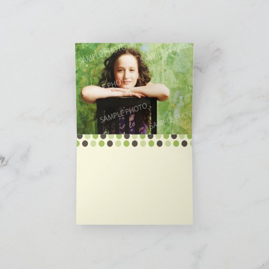 {TBA} Trendy Polka Dots Bedankt Kaart (appel) (Binnen)