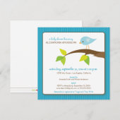 {TBA} Tweet Tweet Tweet Baby shower Invitation (aq Kaart (Voorkant / Achterkant)