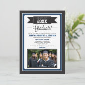 {TBA} Uitnodiging van de Klassieke Graduation Part (Staand voorkant)