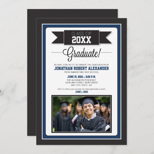 {TBA} Uitnodiging van de Klassieke Graduation Part (Voorkant / Achterkant)