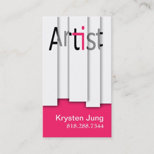 ::TBA: Vette grafische artiest - Verspreide panele Visitekaartje (Voorkant)