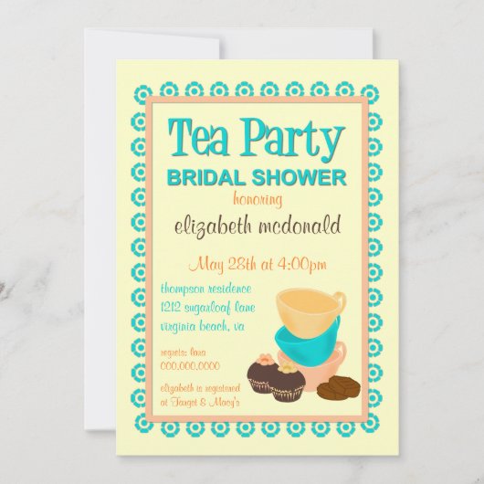 TBA - Vrijgezellenfeest Tea Party Invitation Kaart (Voorkant)