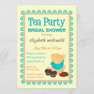 TBA - Vrijgezellenfeest Tea Party Invitation Kaart