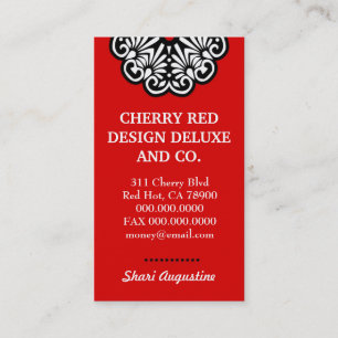 TBA WINNER ROCKIN' CHERRY RED DELUXE BUSINESS VISITEKAARTJE