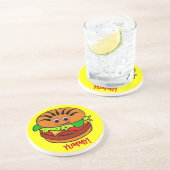 -TBA-Yummy Hamburger Zandsteen Onderzetter (Zijkant)