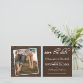 {TBA} Zwemel-Q Bruin/Baby Blauw sparen de Datum Save The Date (Staand voorkant)