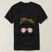 Tball Bonus Ma Life Messy Bun Leopard Print Softb T-shirt (Design voorkant)