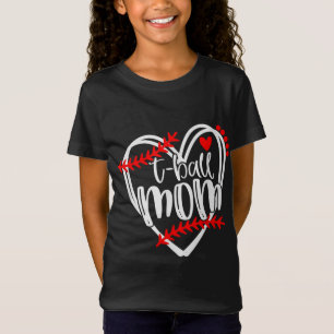 Tball MOM T bal Meisjes T-bal Hart T-shirt