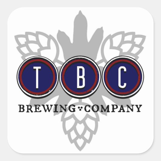TBC Brewing Company Logo BC Vierkante Sticker (Voorkant)