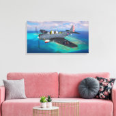TBD-1 Devastator boven Midway Island Canvas Afdruk (Insitu (Woonkamer))
