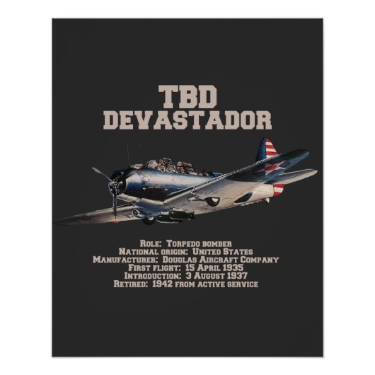 TBD Devastator | WW2 Plane Perfect Poster (Voorkant)
