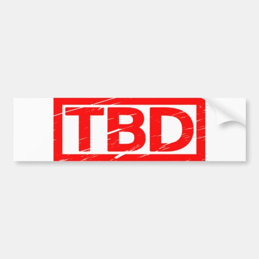 TBD Stempel Bumpersticker (Voorkant)