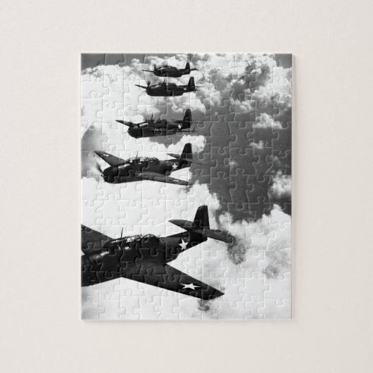 TBF (Avengers) vliegend in formation_War afbeeldin Legpuzzel (Verticaal)