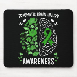 TBI-bloemen voor bewustzijn van traumatisch hersen Muismat