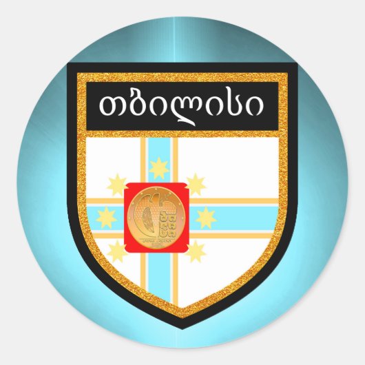 Tbilisi Flag Ronde Sticker (Voorkant)
