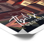 Tbilisi Georgia Art Travel Place illustratie Poster (Hoek)