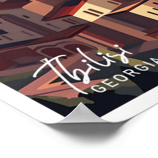 Tbilisi Georgia Art Travel Place illustratie Poster (Hoek)