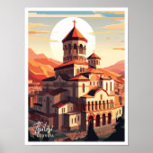 Tbilisi Georgia Art Travel Place illustratie Poster (Voorkant)