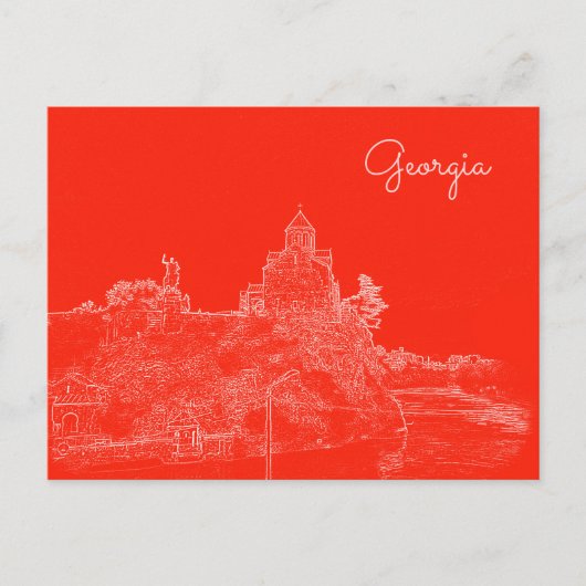 Tbilisi Georgia Cityscape Architecture Sketch Briefkaart (Voorkant)