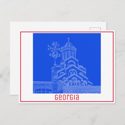 Tbilisi Georgia Cityscape Sameba Architecture Briefkaart (Voorkant / Achterkant)