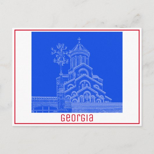 Tbilisi Georgia Cityscape Sameba Architecture Briefkaart (Voorkant)