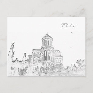 Tbilisi Georgia Cityscape Sameba Architecture Briefkaart