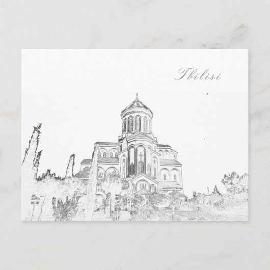 Tbilisi Georgia Cityscape Sameba Architecture Briefkaart (Voorkant)